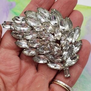 Vintage Large Rhinestone Brooch 40s 50s